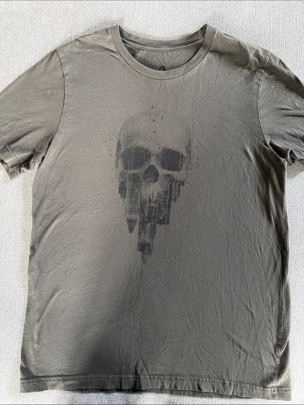 Skull Graphic Short Sleeve Tee - Olive